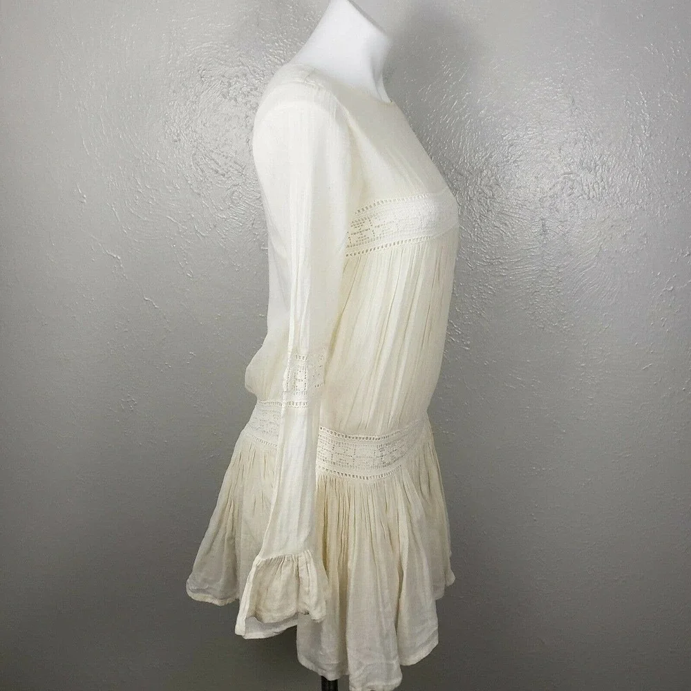 TULAROSA Cream Berkley Prairie Lace Mini Dress XS - Picture 8 of 11